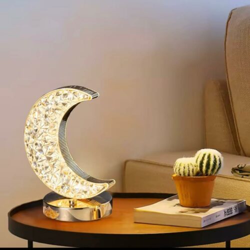 LAMPE LED CRISTAL ( croissant de lune)