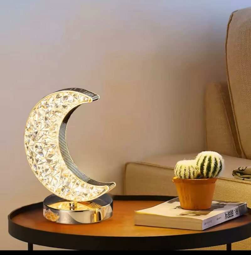 LAMPE LED CRISTAL ( croissant de lune)