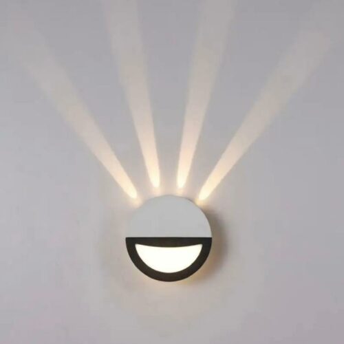 Applique murale LED 6W IP65 – Design demi-lune effet lumineux éventail