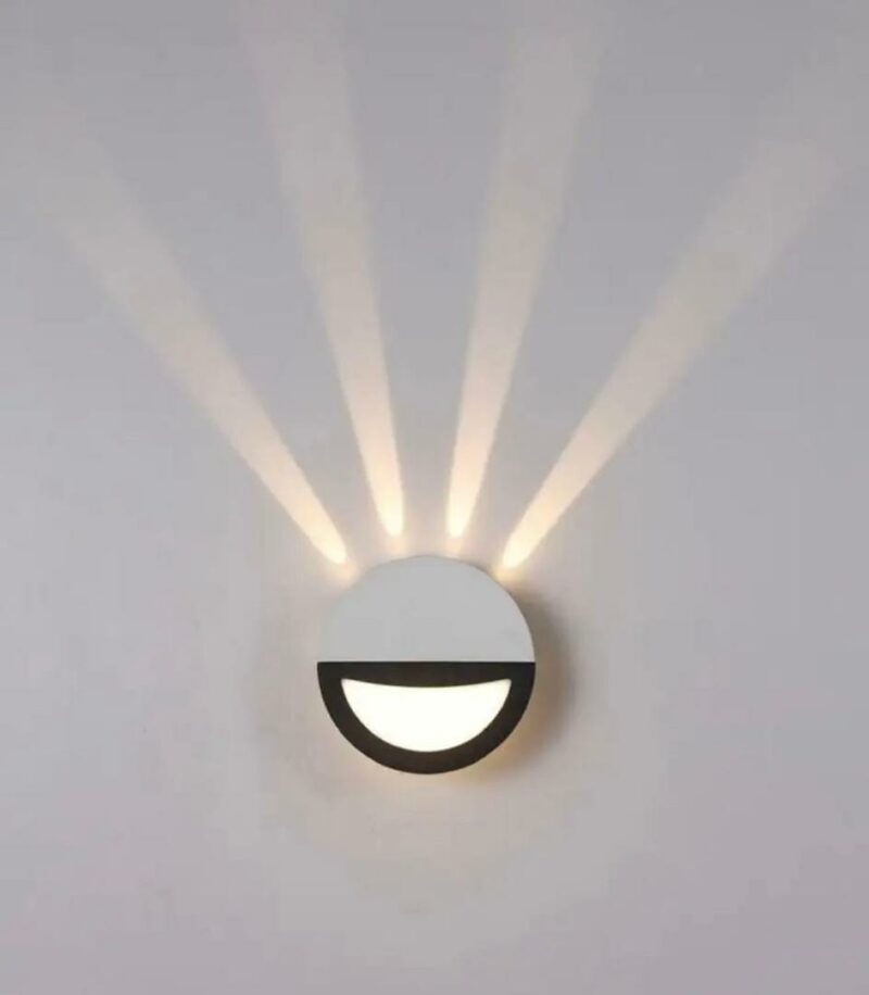 Applique murale LED 6W IP65 – Design demi-lune effet lumineux éventail