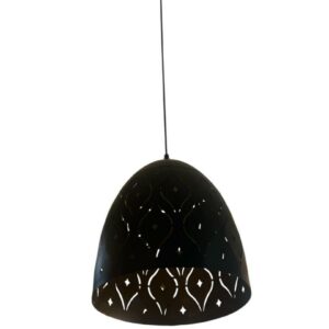 Suspension orientale en métal noir – Luminaire décoratif intérieur avec motifs ajourés