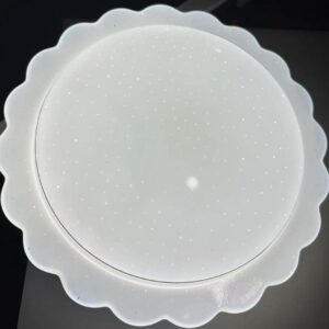 Plafonnier LED rond blanc – Contour ondulé & effet étoilé