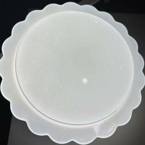 Plafonnier LED rond blanc – Contour ondulé & effet étoilé