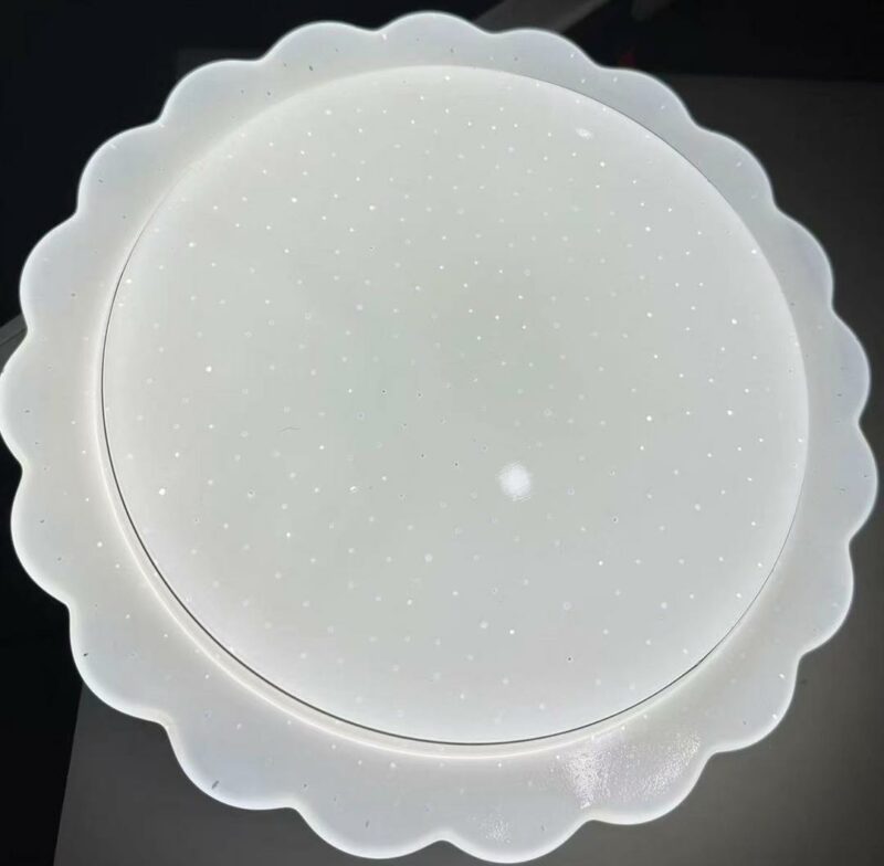 Plafonnier LED rond blanc – Contour ondulé & effet étoilé