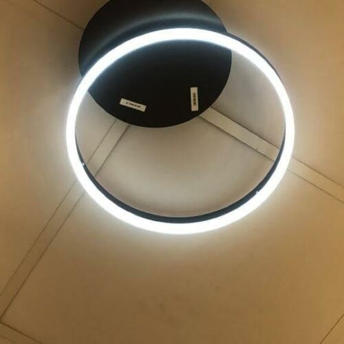 Plafonnier LED moderne – Design circulaire noir, lumière blanche