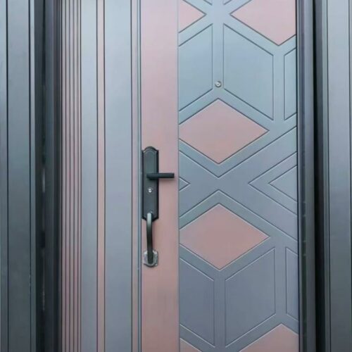 Porte blindée double battant asymétrique – Sécurité & design géométrique 120X215 