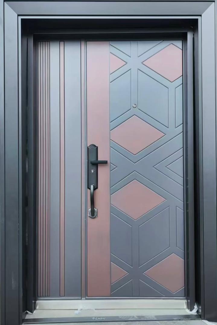 Porte blindée double battant asymétrique – Sécurité & design géométrique 120X215 